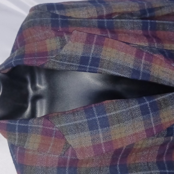 Vintage White Stag Oversized Plaid Blazer Jacket, sz 12 - Picture 2 of 6